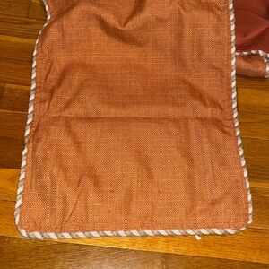 🌷 Threshold Orange Table Runner - Burlap Style fully lined